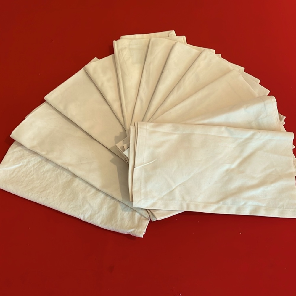 SET OF 12 ALL COTTON IVORY NAPKINS